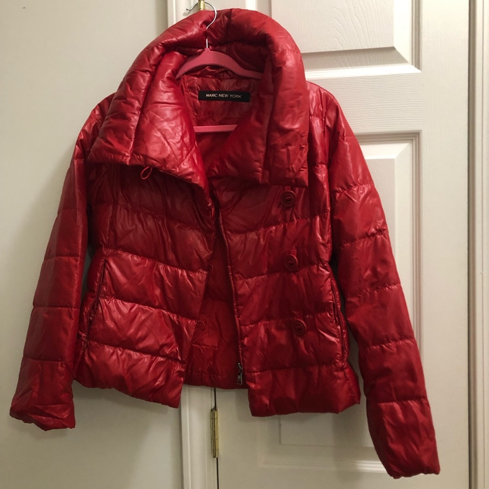 Red women Puff jacket